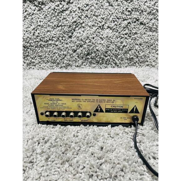 Realistic SA 10 Solid State Stereo Amplifier Brown Black Model 31 1982B 12W - Picture 5 of 15